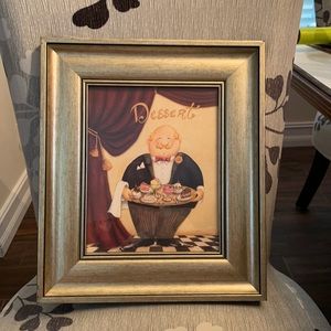 Dessert print framed. Great for kitchen, eating area.